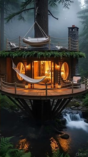 Tree Turned Into Amazing Tree House 🌲🏡 | Satisfying Transformation”#shorts #satisfying #treehouse