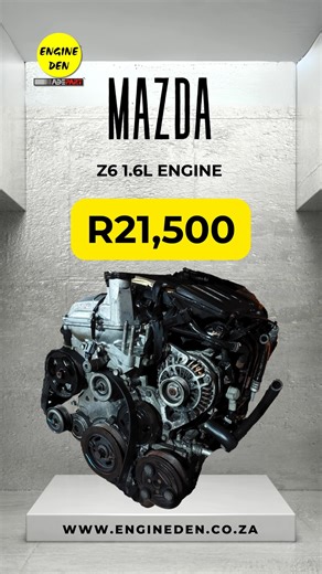 Mazda Z6 Engine – R21,500 (2008–2014, Petrol, 1.6L, DOHC, 100–115 HP) Efficient and responsive, the Mazda Z6 engine delivers smooth performance and dependable power. Ideal for replacements or upgrades, it keeps your Mazda running reliably with consistent drive quality. 📩 All contact links are in our bio. (Offers valid while stocks last. E&OE. T&Cs apply.) #MazdaEngine #Z6Engine #ReliablePerformance #SmoothDrive #EngineDen | EngineDen