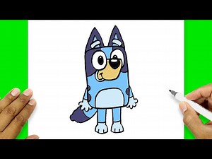 How To Draw A Cartoon Character Easy | Bluey Drawing Easy - Videos For Kids