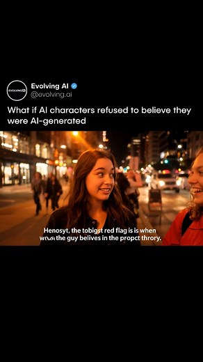 Evolving AI on Instagram: "Simulation inside a simulation? 🤔 This video by @hashem.alghaili uses Google’s Veo 3, a new state-of-the-art AI video model that now generates high-quality videos with audio, including dialogue and sound effects. It puts a hilarious twist on what would happen if AI-generated characters refused to believe they were made by prompts. From protest chants to court trials and campaign speeches, these characters mock the idea of “prompt theory” while unknowingly acting out a