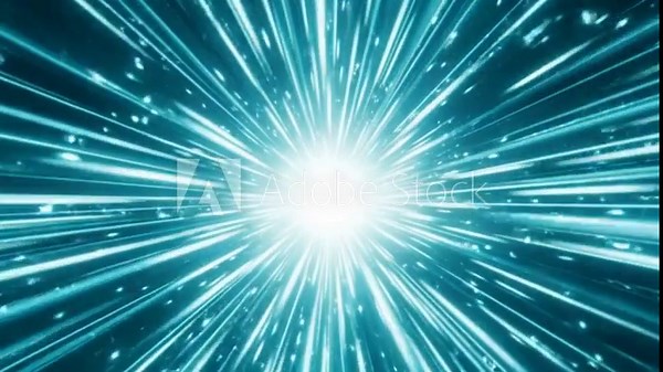 Hyperspace Jump: Abstract Light Speed Animation with Teal Glowing Streaks and Depth Stock Video