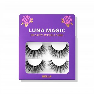 Luna Magic Faux Mink Lashes, False Eyelashes, Black, 2 Pairs, Bella