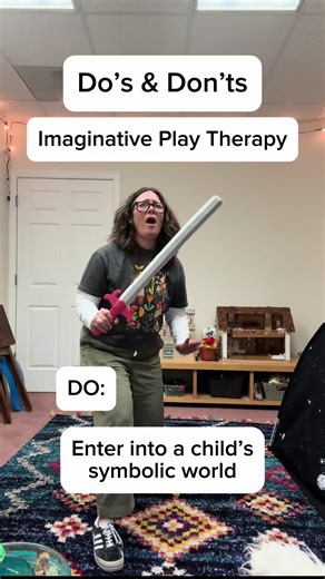 Imaginative play in Child-Centered play therapy usually occurs as a result of the play therapist using their skills to set up an environment in which a child feels safe to play out the things they need in order to heal and move on. It’s not really about how good you can play! Here are some Do’s and Don’t’s when it comes to imaginative play therapy with children. #redwoodcenterforchildrenandfamilies #childcenteredplaytherapy #playtherapist #imaginativeplay #parents