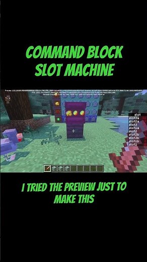 Slot Machine in the new Minecraft Preview #commandblock #minecraft #gaming