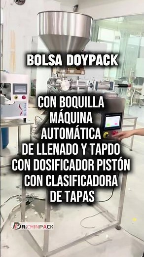 30-35/min Máquina rotativa automática de llenado y tapado de doypack con boquilla bolsa prefabricada