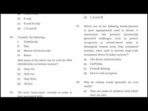 TEST - 26 (MOCK 1) | GENERAL STUDIES | PAPER - I | AICSCC TN