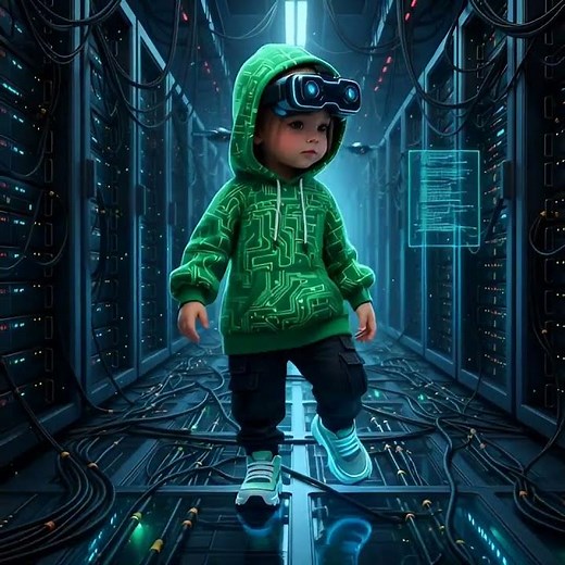 Meet the Kid Green Hacker 💚💻 #KidHacker #GreenHacker #MiniCyberGenius #CodeBos