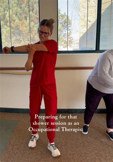 If you’re an occupational therapist, you know what I I’m talking about😂 Shower sessions can be a lot but are necessary to address for ADL retraining, adaptive equipment recommendations, education on safety and adaptive strategies, identify challenges, reduce fall risk, reduce fear of falling, and the list goes on and on! #ot #occupationaltherapy #occupationaltherapist #cota #occupationaltherapystudent