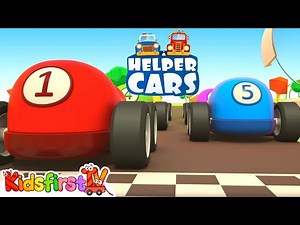 Helper Cars. Kids' cartoon. Cars and trucks race. - Videos For Kids