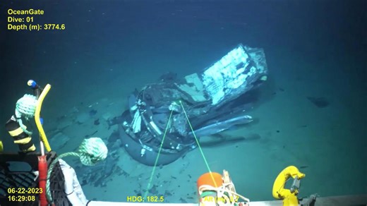 Underwater video of Titan submersible wreckage reveals 'catastrophic failiure'