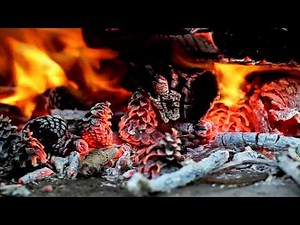 [10 Hours] Full Screen Fireplace w/ Pinecones - Video & Audio [1080HD] SlowTV