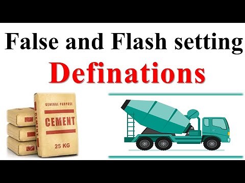 Flash and false setting of cement/morter/concrete.