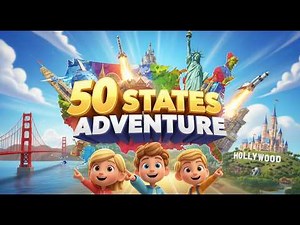 50 States Song for Kids 🇺🇸 | Learn All US States | Fun Animated Adventure
