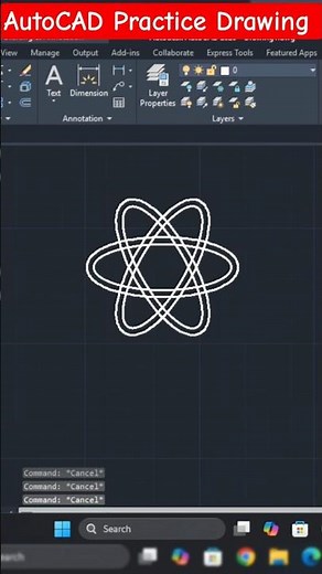 AutoCAD 2D Practice Drawing For Beginners #cad #autocadblocks #drafting #technicaldrawing #autocad