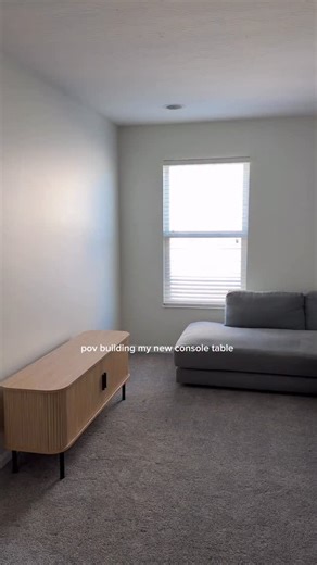 Claudia on Instagram: "POV: building my new console table ✨ This fluted beauty completely transformed my space — chic, modern, and the perfect storage solution 💕 Can’t believe how aesthetic it looks against a simple wall! Shop this exact console + my favorite Amazon furniture finds through the link in bio 🪄 Credit : itsbrittneeaspen Hashtags: #consolemakeover #consoledecor #roomdecor #modernhome #homedecor #roommakeover #consoletabledecor #homeorganization #flutedconsole #aestheticroom #roomin