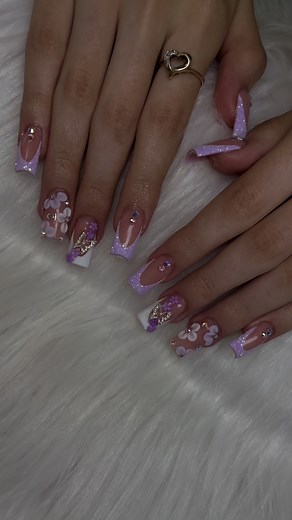 Stunning Quince Photoshoot Nails in Lavender and Purple