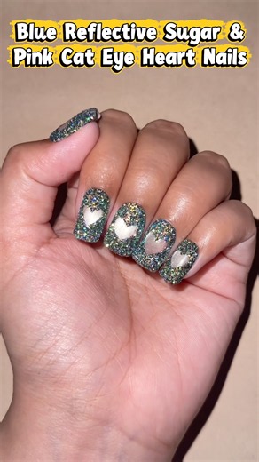 Easy Cat Eye Heart nail design tutorial ✨💕 #nailtutorial #naildesign #nails