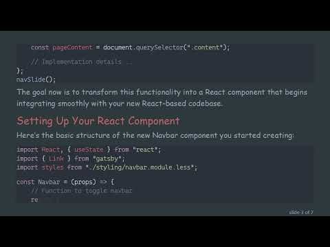 Converting JavaScript Functionality to React