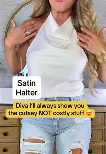 Stylish Satin Halter Top for Petite Figures