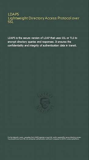 LDAPS Lightweight Directory Access Protocol over SSL - Network+