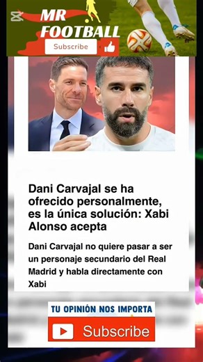 Dani Carvajal se ha ofrecido personalmente, es la única solución #futbol #danicarvajal #alonso
