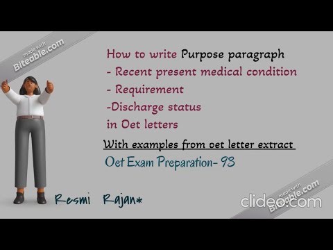 💜How to write Purpose paragraph (Introduction) in oet?from extracted oet letters