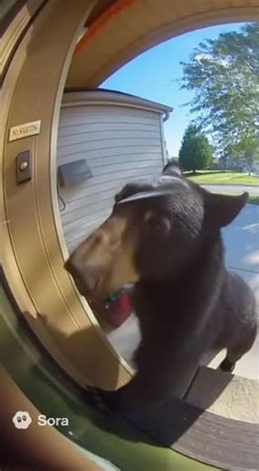 No Soliciting for the Win #doorbellcamera #CaughtOnCamera #bear