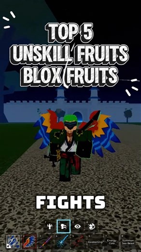 Top 5 NO SKILL Fruits in Blox Fruits 🤯#roblox #bloxfruits #top5 #noskill