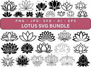 Lotus Flower SVG Bundle, Laser Engraving Files, Lotus Silhouette, Lotus Cut Files, Lotus Clipart, Lotus Vector, Lotus Cricut - Etsy Canada