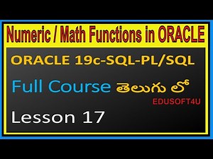 Numeric and Math functions in ORACLE-ORACLE 19C SQL & PL/SQL Full Course in Telugu-Lesson-17