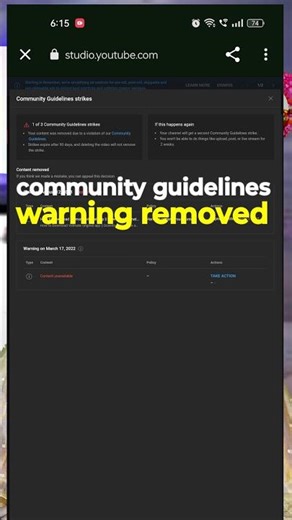 How To Remove Community Guidelines Warning In YouTube and ⚠️