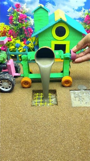 😱Real Working Mini Tractor Making Cement Pillar | Amazing DIY Construction Machine🚜
