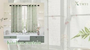 XTMYI Sage Green Floral Curtains for Spring Living Room 84 Inches Long, Light Green French Country Whimsy Bird Botanical Pattern Print Voile Curtains for Bedroom Aesthetic, 2 Panels Set