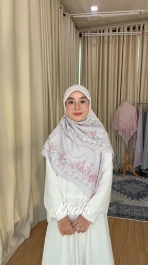 Warda Printed Bawal Premium Cotton Khaki — How to Wear Square Hijab