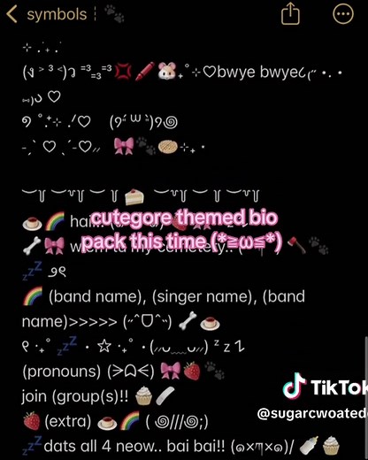 Cute Gore & Kawaii Core Bio Ideas