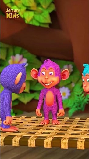 5 Pyare Bandar palang pe kud rahe the | Hindi Nursery Rhymes Cartoon | Jamure Kids