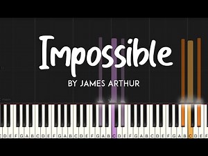 Impossible by James Arthur synthesia piano tutorial | lyrics + sheet music