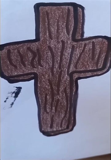 Desenhando e colorindo Cruz. Drawing and coloring a cross.