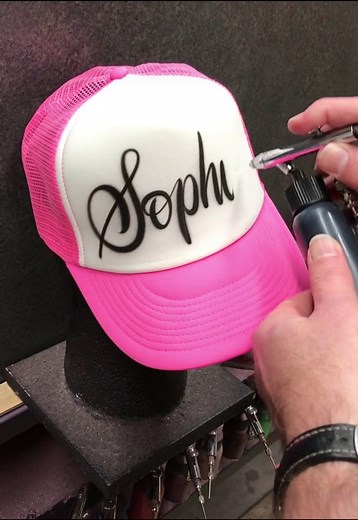 Custom Airbrush Name Trucker Hat Designs
