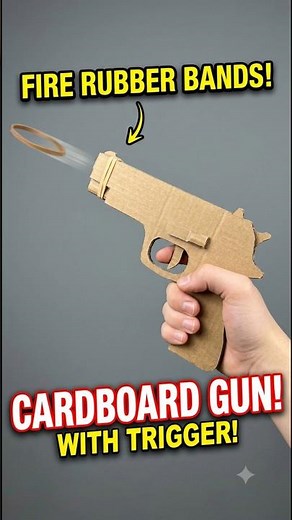 🤯 DIY Cardboard Rubber Band Gun Easy Trigger Mechanism