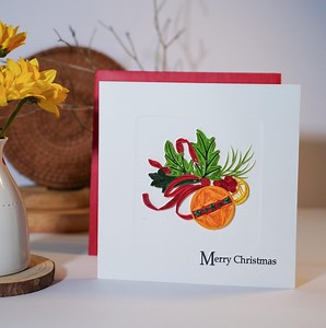 Quilling Christmas Card – Handmade Paper Greeting Card, 15x15 Cm - Etsy