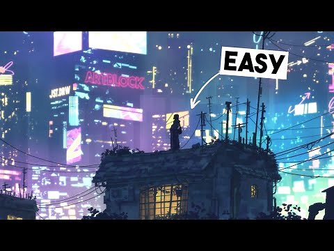 How To Paint Cyberpunk Scenes - Easy Art Tutorials
