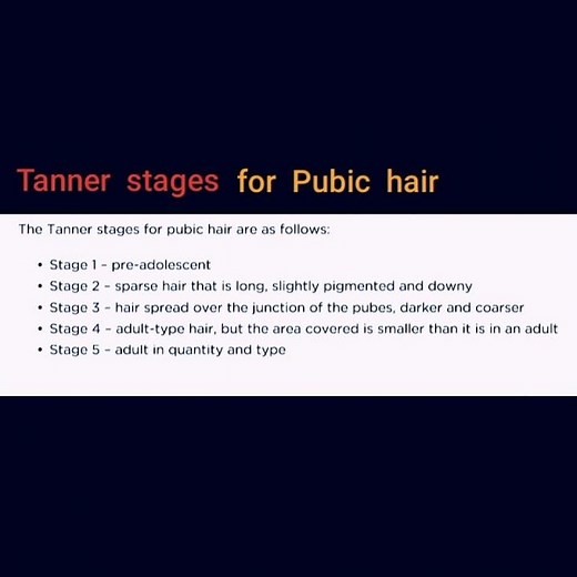 💥 TANNER STAGES For Pubic hair 💥