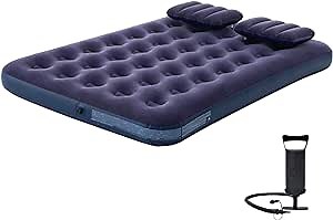Full Size Air Mattress Inflatable Bed with Pump and Pillows,Blow Up Mattress for Camping and Home