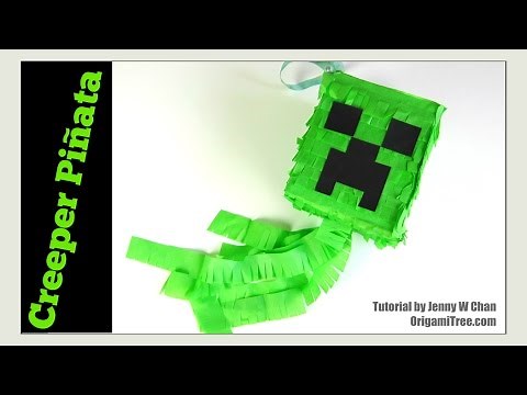 Paper Crafts - How to Make a Piñata- DIY Minecraft Creeper Piñata