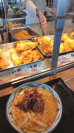 丸亀製麺柳井 肉・卵あんかけうどんを注文 #ランチ #丸亀製麺 #うどん