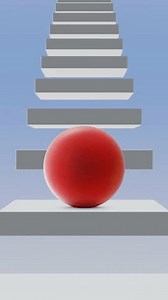 Loopable red ball bouncing down infinite stairs, blue, white, 3D render Animation - Vertical Video