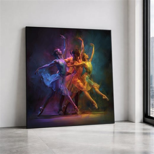 Dynamic Ballet Dance Canvas Wall Art, Colorful Ballet Dancers Painting, Modern Dance Art Print, Abstract Movement Canvas, Canvas Print Art - Etsy