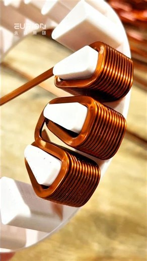 Axial Flux Motor Coil Winding Machine | Triangular Triple-Connected Coil Forming #coppercoil #motor