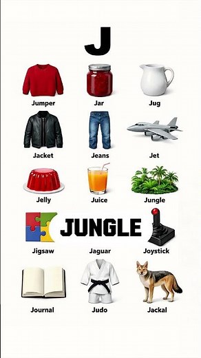 15 Common Words Starting with J | Learn English Vocabulary | Letter J